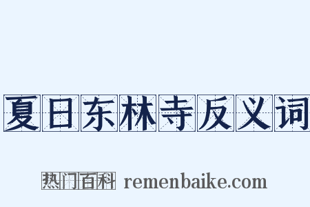 夏日东林寺反义词是什么意思的图片